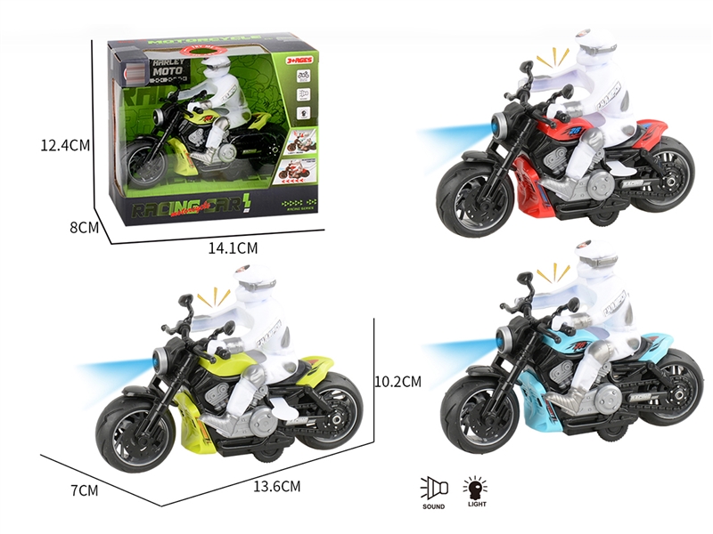 PULL BACK MOTORCYCLE W/LIGHT & SOUND,3COLOURS - HP1212351