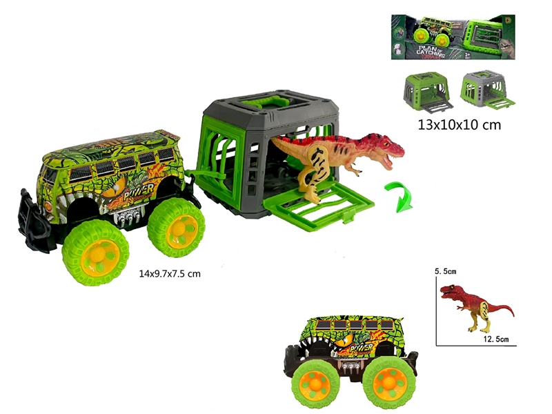 1:43 FRICTION BUS W/CAGE & DINOSAUR - HP1212561