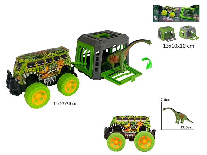 1:43 FRICTION BUS W/CAGE & DINOSAUR - HP1212565