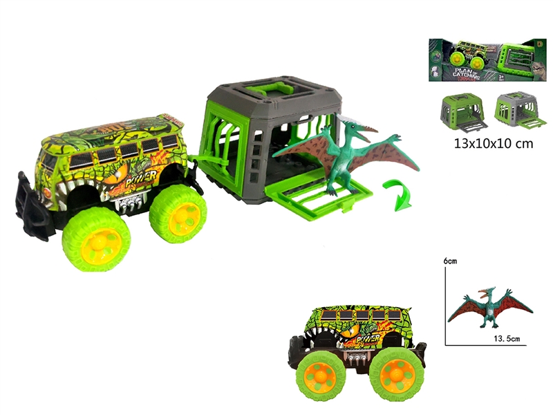 1:43 FRICTION BUS W/CAGE & DINOSAUR - HP1212566