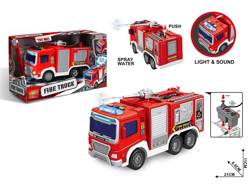 FRICTION FIRE ENGINE W/LIGHT & SOUND（INCLUDED AG13*3 BATTERY） - HP1213439