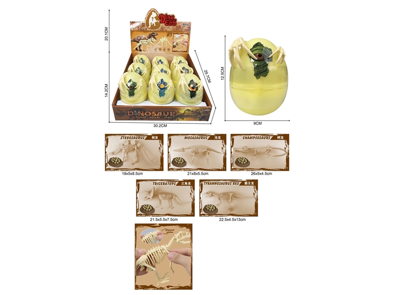 DISASSEMBLED DINOSAUR EGG,9PCS/DISPLAY BOX - HP1213533