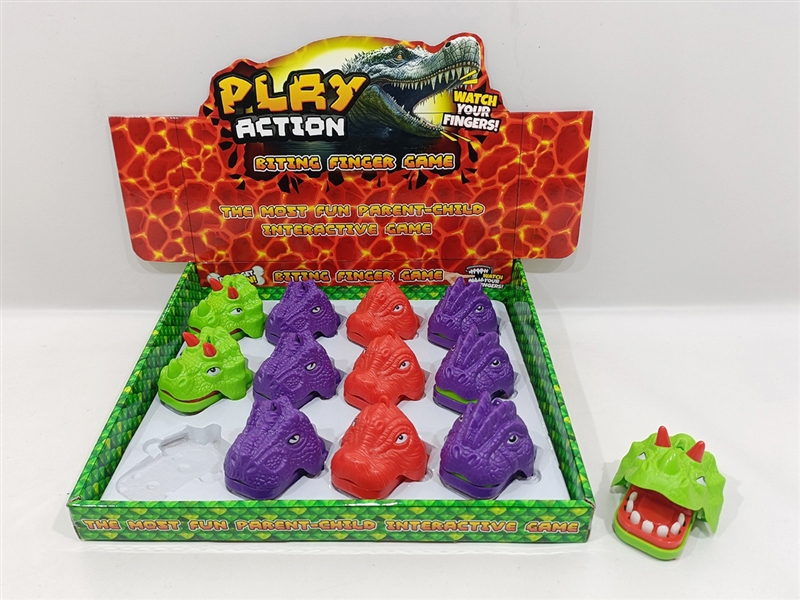 BITING FINGER DINOSAUR,12PCS,4ASST,3COLOURS/DISPLAY BOX - HP1213771