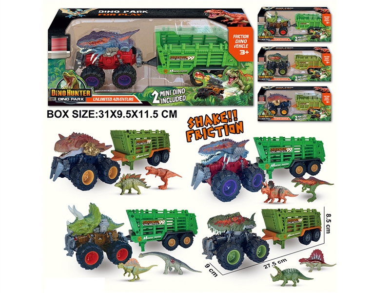 FRICTION DINOSAUR CAR , 4ASST - HP1214116