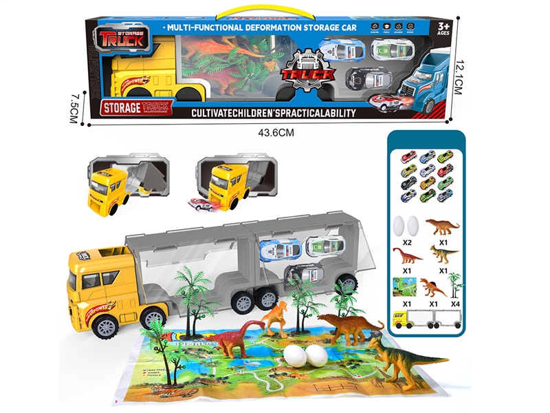 FREE WAY DINOSAUR STORAGE CAR W/PULL BACK CAR - HP1215709