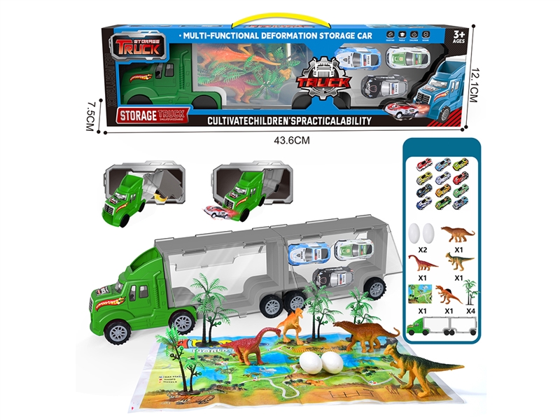 FREE WAY DINOSAUR STORAGE CAR W/PULL BACK CAR - HP1215714