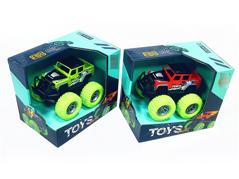 3CM DOUBLE FRICTION STUNT CAR RED/GREEN - HP1215765