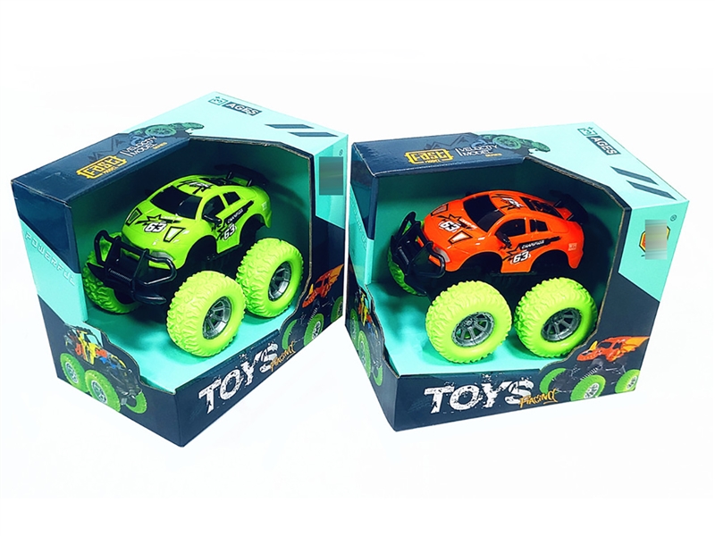 3CM DOUBLE FRICTION STUNT CAR ORANGE/GREEN - HP1215767