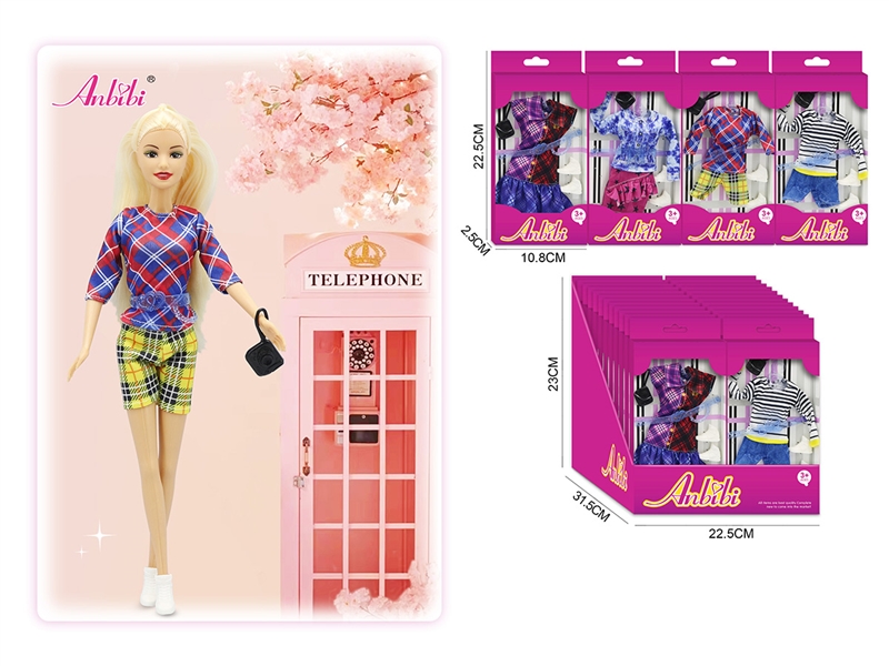 DOLLS CLOTHING,4ASST，24PCS/DISPLAY BOX - HP1216118