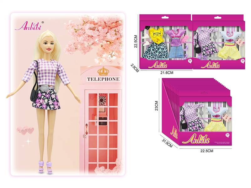 DOLLS CLOTHING,2ASST，12PCS/DISPLAY BOX - HP1216119