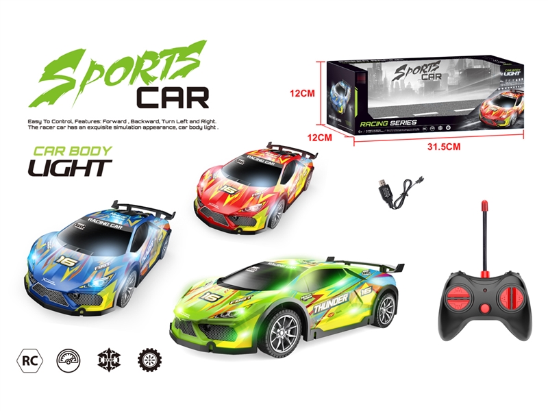 4-CHANNE R/C CAR W/ LIGHT,3COLOURS - HP1216227