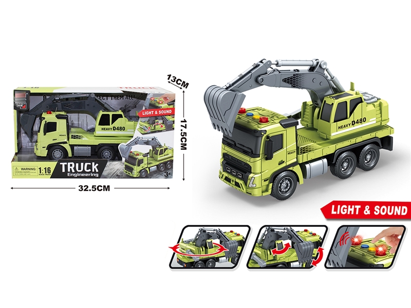 1:16 FRICTION CONSTRUCTION TRUCK W/LIGHT & SOUND - HP1216611