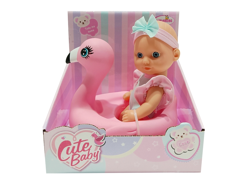 17CM RUBBER DOLL W/VINYL FLAMINGO - HP1217331