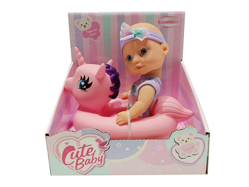 17CM RUBBER DOLL W/VINYL UNICORN - HP1217332