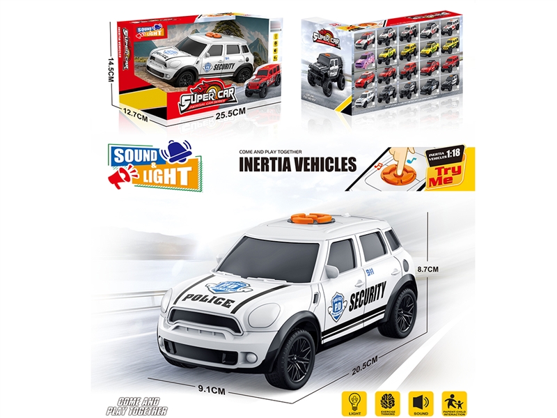 1:18 FICTION POLICE CAR W/LIGHT & MUISIC（INCLUDED BATTERY） - HP1217731