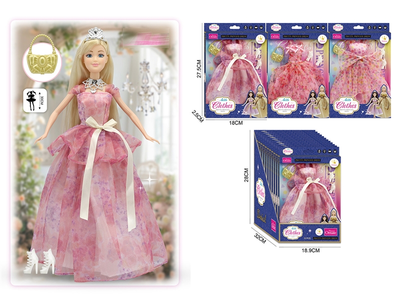 DOLLS CLOTHING 3ASST,12PCS/DISPLAY BOX - HP1217904