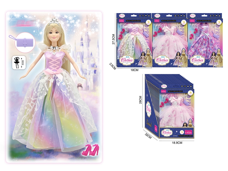 DOLLS CLOTHING 3ASST,12PCS/DISPLAY BOX - HP1217905