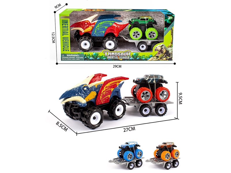 FRCTION DINOSAUR CAR W/PULLL BACK CAR ,2COLOURS - HP1218788