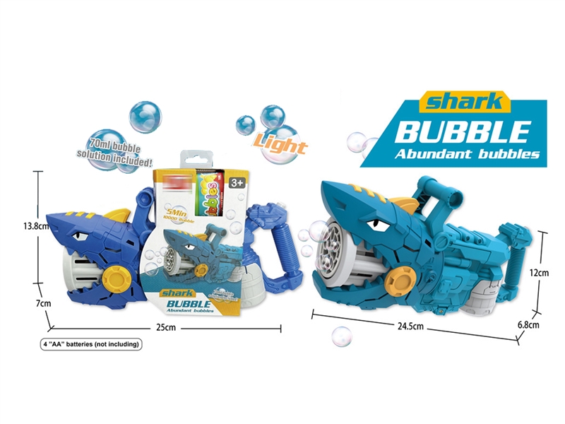 B/O SHARK BUBBLE GUN W/LIGHT,2COLOURS - HP1220486