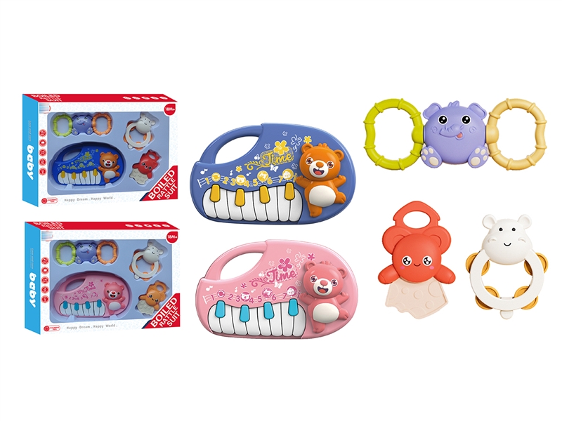 ELECTRONIC ORGAN W/BABY RATTLE 3PCS,2COLOURS - HP1220854