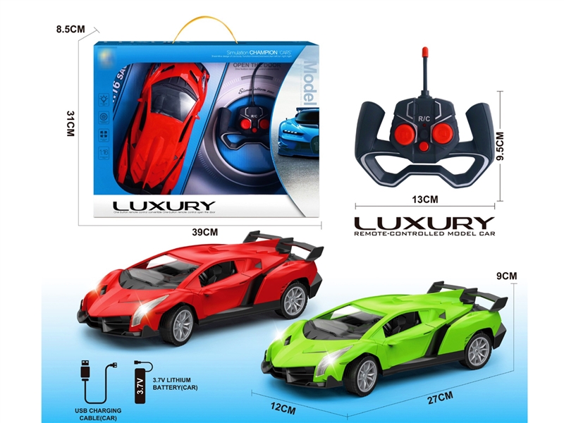 1:16 4-CHANNEL R/C CAR W/LIGHT,2COLOURS - HP1221684