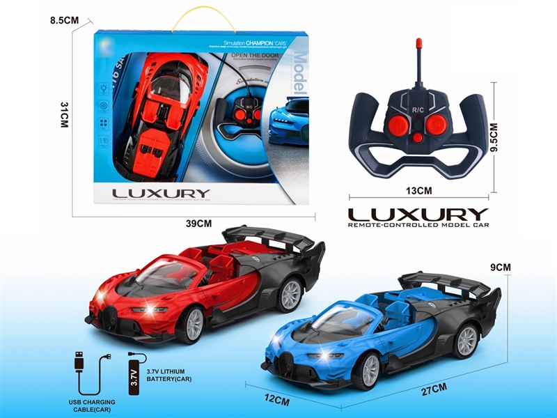 1:16 4-CHANNEL R/C CAR W/LIGHT , 2COLOURS（INCLUDED BATTERY） - HP1222751