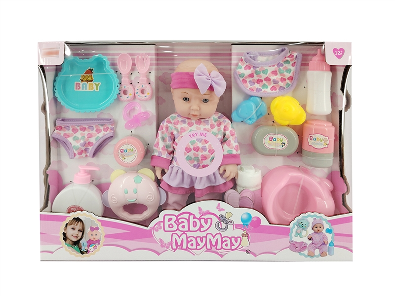 30CM COTTON BODY DOLL W/ACCESSORIES & 6 SOUND IC - HP1223786