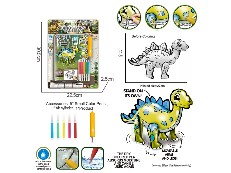 DINOSAURS HAND-PAINTED W/AIR CYLINDER - HP1224372