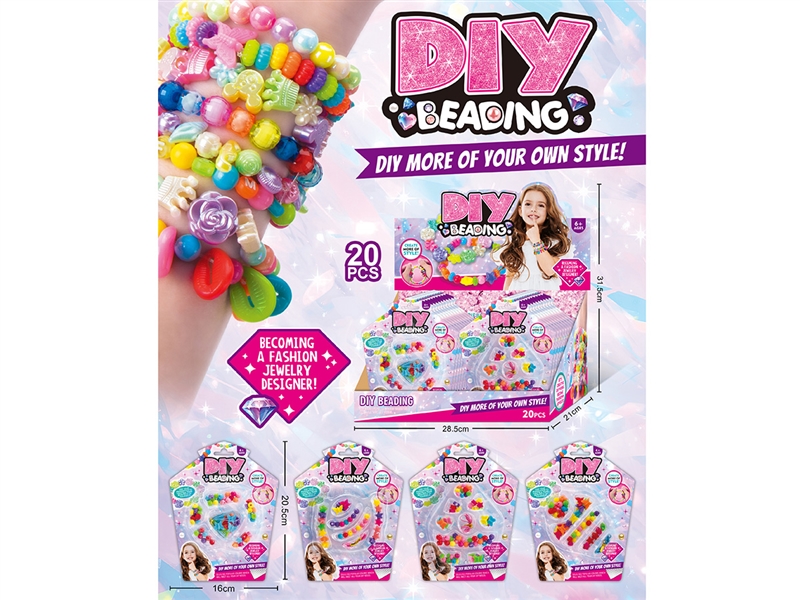 DIY CRAFT BEAD,4ASST,20PCS/DISPLAY BOX - HP1226004