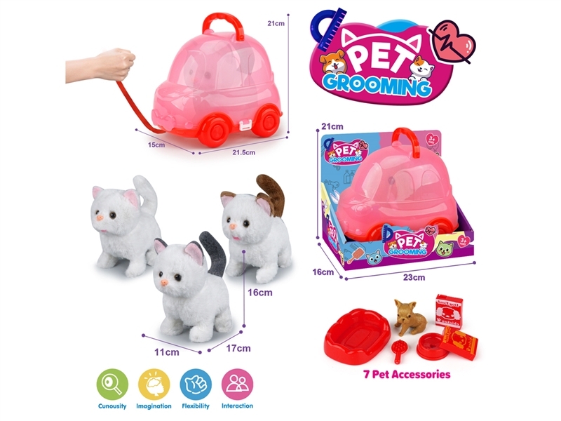 PLUSH CAT W/LINE & CAGE - HP1226144