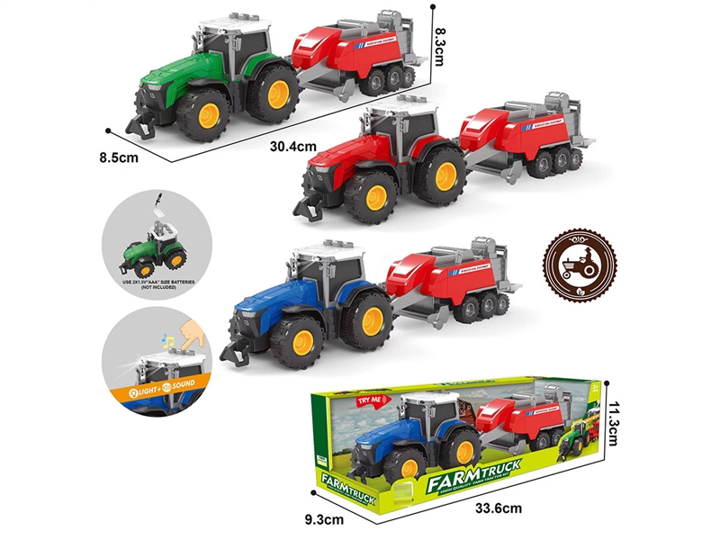 FRICTION FARMER CAR W/LIGHT & MUSIC,3COLOURS - HP1226297