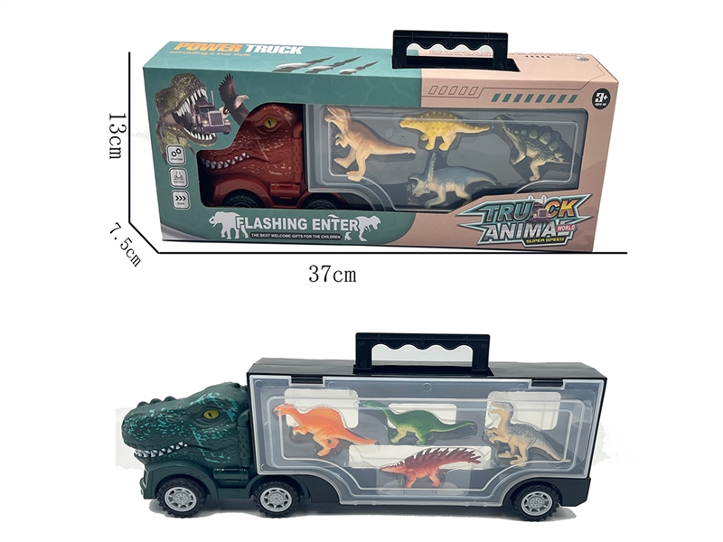 FREE WAY TRUCK W/DINOSAUR 4PCS - HP1226345