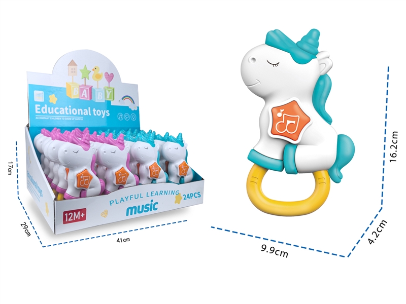 UNICORN W/MUSIC & LIGHT, 2COLORS,24PCS/DISPLAY BOX - HP1226987