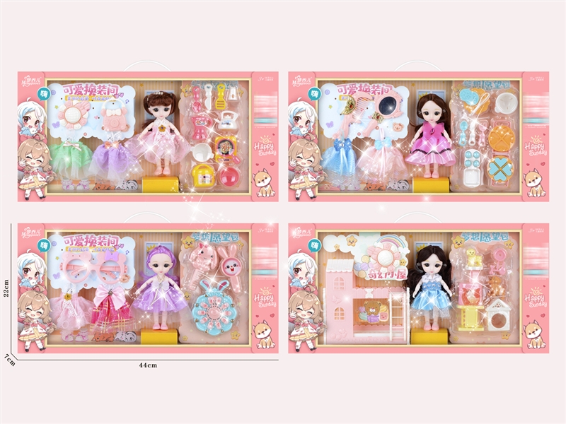 17CM JOINTS BODY DOLL W/ACCESSORIES , 4ASST - HP1227048