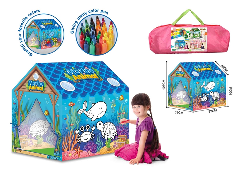 DIY DOODLE OCEAN TENT PLAYHOUSE (WITH 12 COLORED PENS) - HP1227578