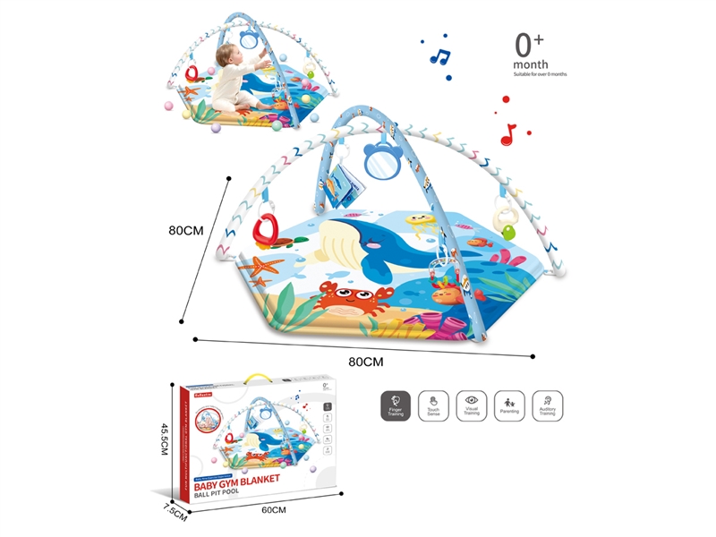 FITNESS RACK + CLOTH BOOK +CHEWABLE BOILED RATTLE + 20PCS BALLS - HP1231031