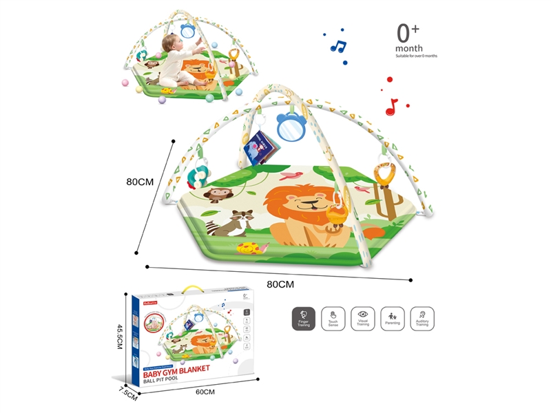 FITNESS RACK + CLOTH BOOK +CHEWABLE BOILED RATTLE + 20PCS BALLS - HP1231032