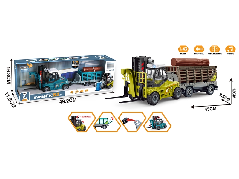 FRICTION CONSTRUCTION CAR W/LIGHT & SOUND（INCLUDED BATTERY）,2COLOURS - HP1231239