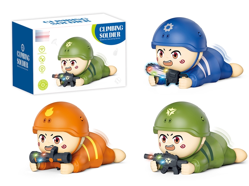 B/O CLIMBING SOLDIER W/LIGHT & MUSIC,3COLOURS - HP1232575