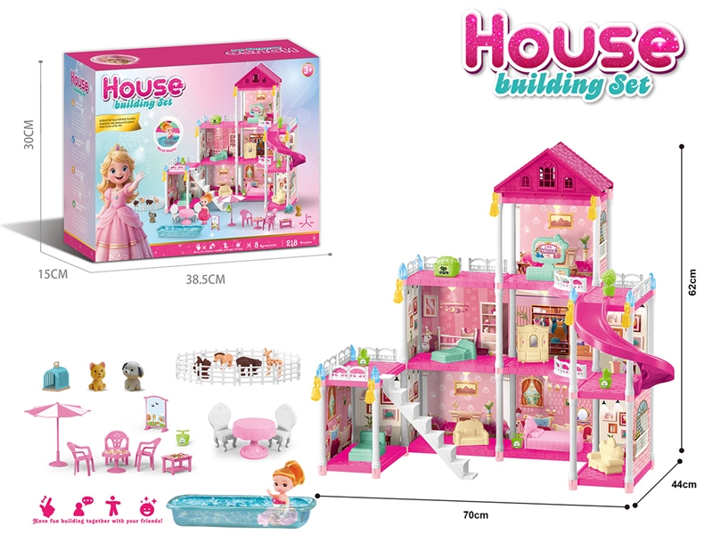 DIY VILLA SET W/LIGHT,218PCS - HP1232909