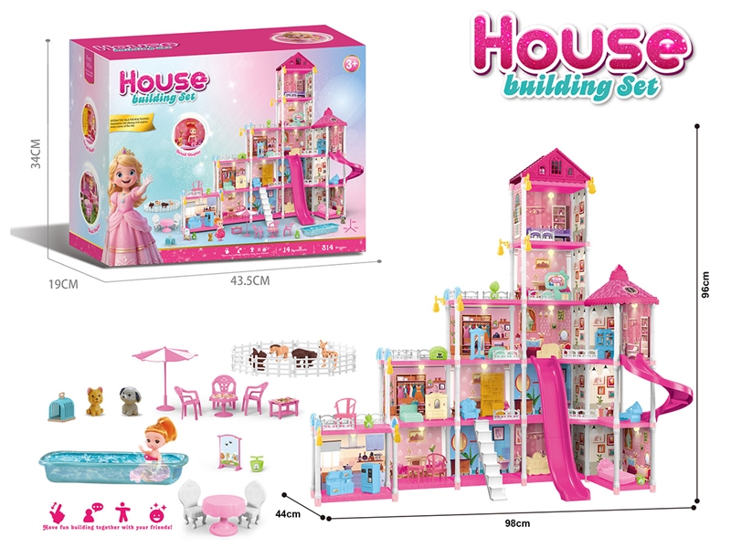 DIY VILLA SET W/LIGHT,314PCS - HP1232912