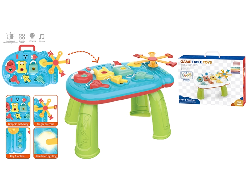BABY GAME TABLE TOYS W/LIGHT & MUSIC,BLUE - HP1232943