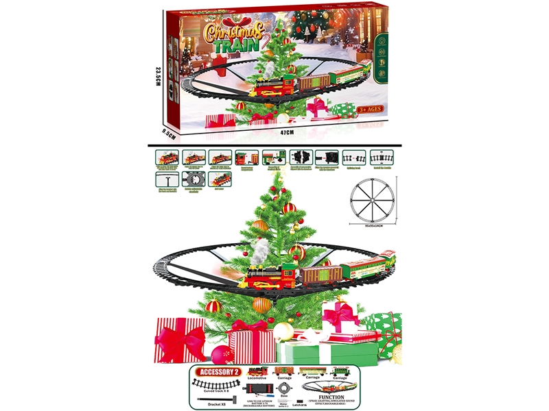 B/O TRAIN RAIL SET W/LIGHT & SOUND & SPRAY - HP1233040