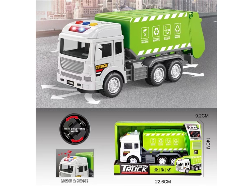 B/O BUMP & GO SANITATION TRUCK W/LIGHT & MUSIC - HP1233430