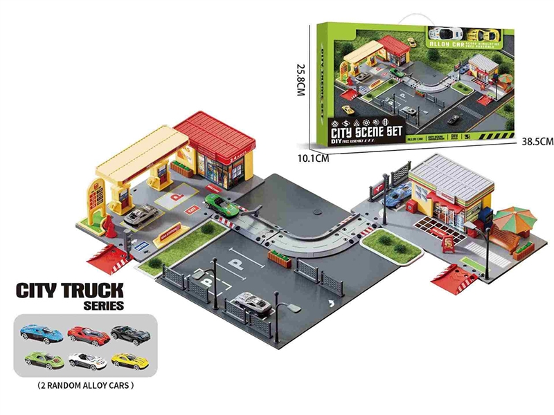 CITY SCENE SET W/DIE-CAST CAR 2PCS - HP1234031
