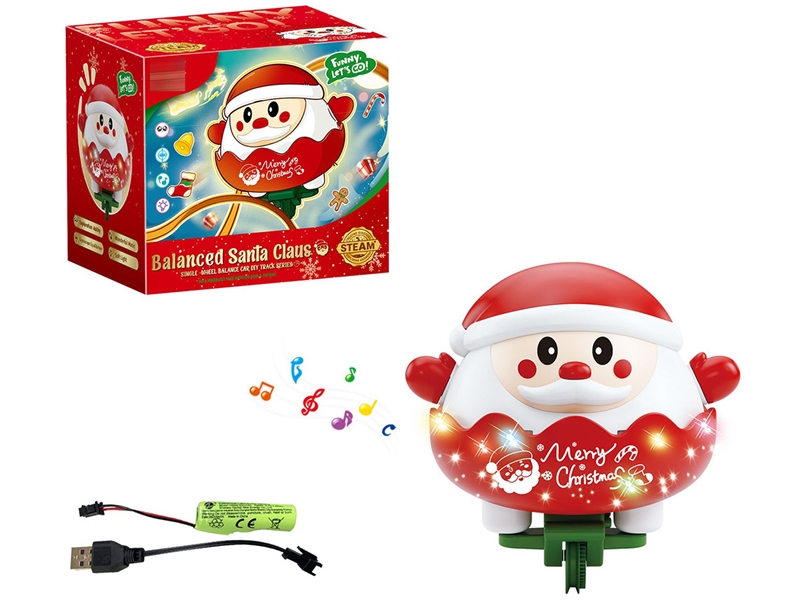 B/O BALANCED SANTA CLAUS W/LIGHT & MUSIC,2COLOURS - HP1234520