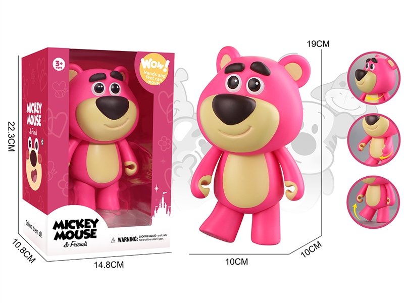 RUBBER STRAWBERRY BEAR 19CM - HP1234679