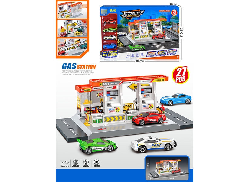 PARKING LOT SET 27PCS W/FREE WAY DIE-CAST CAR 4PCS - HP1235556