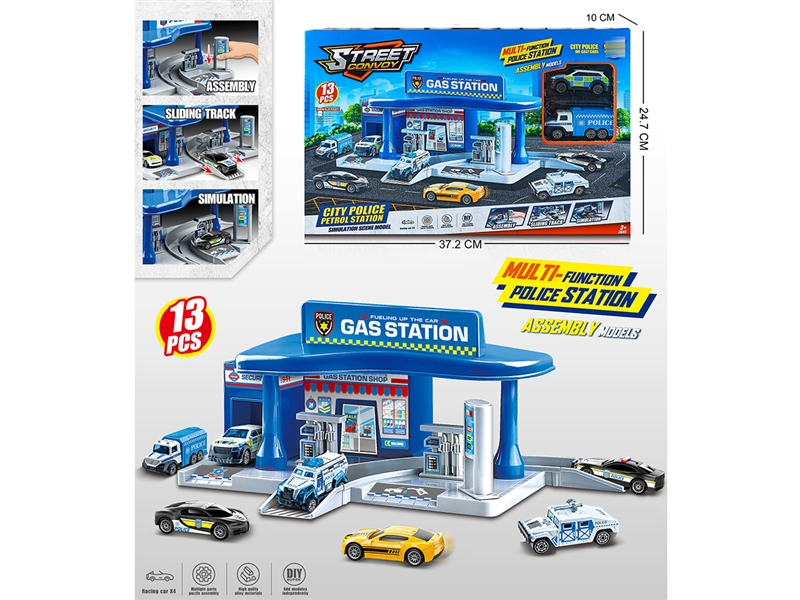 PARKING LOT SET 13PCS W/FREE WAY DIE-CAST CAR 2PCS - HP1235564