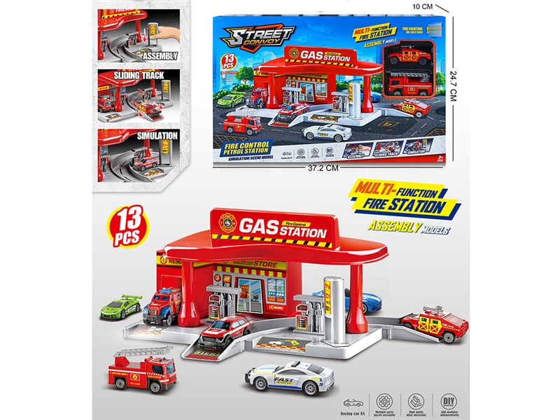 PARKING LOT SET 13PCS W/FREE WAY DIE-CAST CAR 2PCS - HP1235565